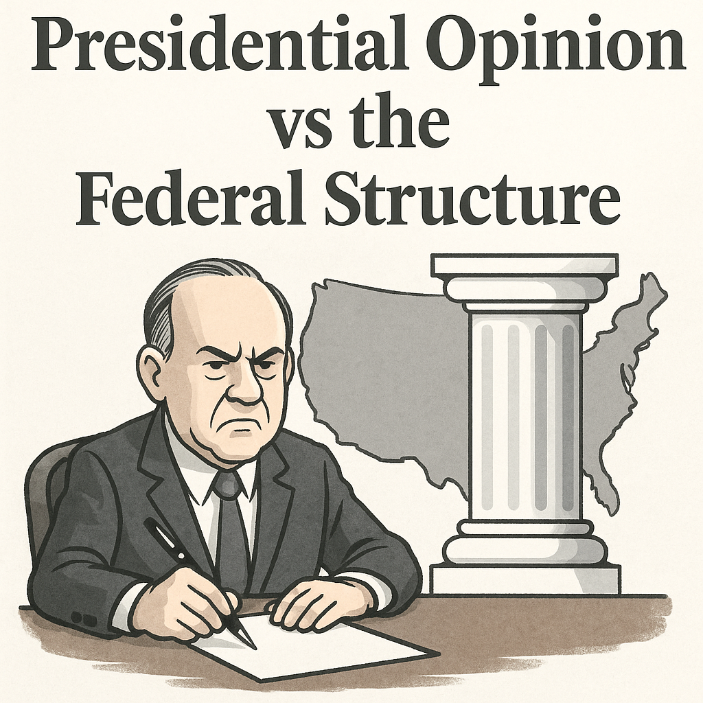 Presidential Opinion vs the Federal Structure